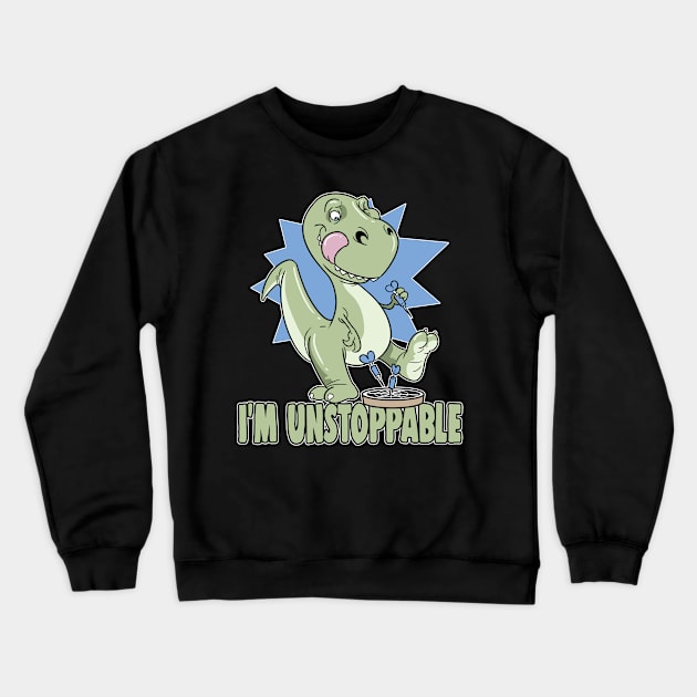 T-Rex I'm Unstoppable Darts Dinosaur Big Dart Crewneck Sweatshirt by ModernMode